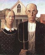 unknow artist, grant woods malning american gothic